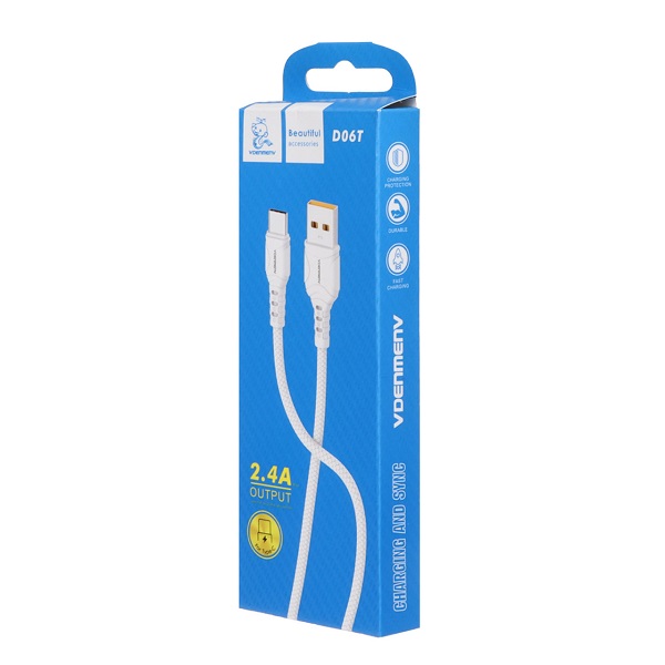 کابل شارژ فست آیفون USB به Type-C دنمن VDENMENV