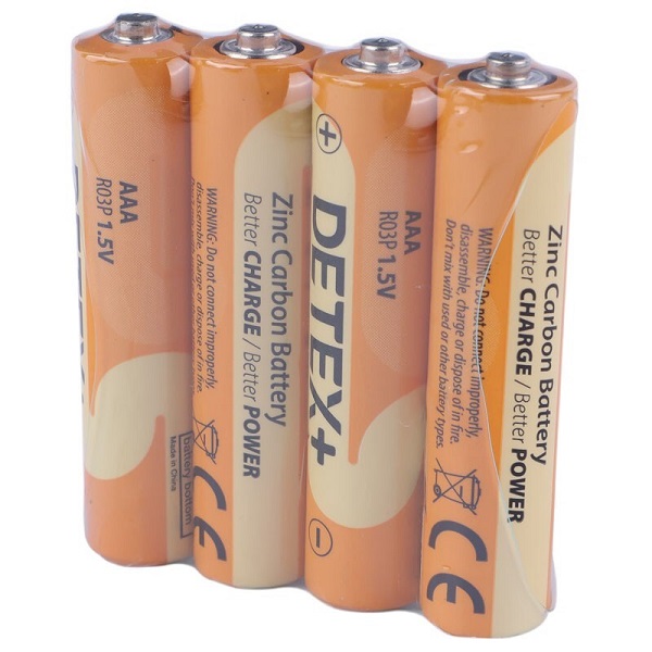 باتری نیم قلمی دتکس Detex+ Zinc Carbon 1.5V AAA چهار عددی